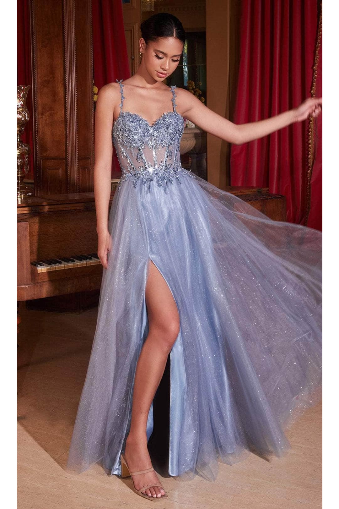 Ladivine CD0234 - Illusion Sweetheart Prom Dress - Prom