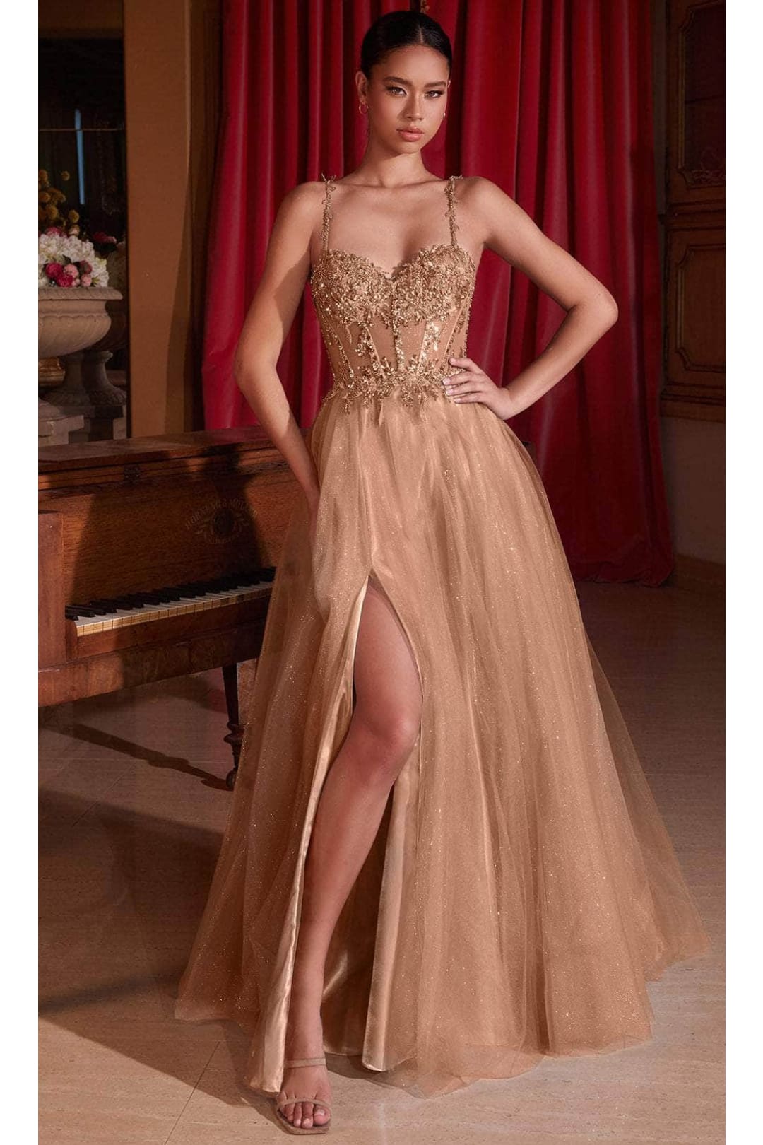 Ladivine CD0234 - Illusion Sweetheart Prom Dress - Prom