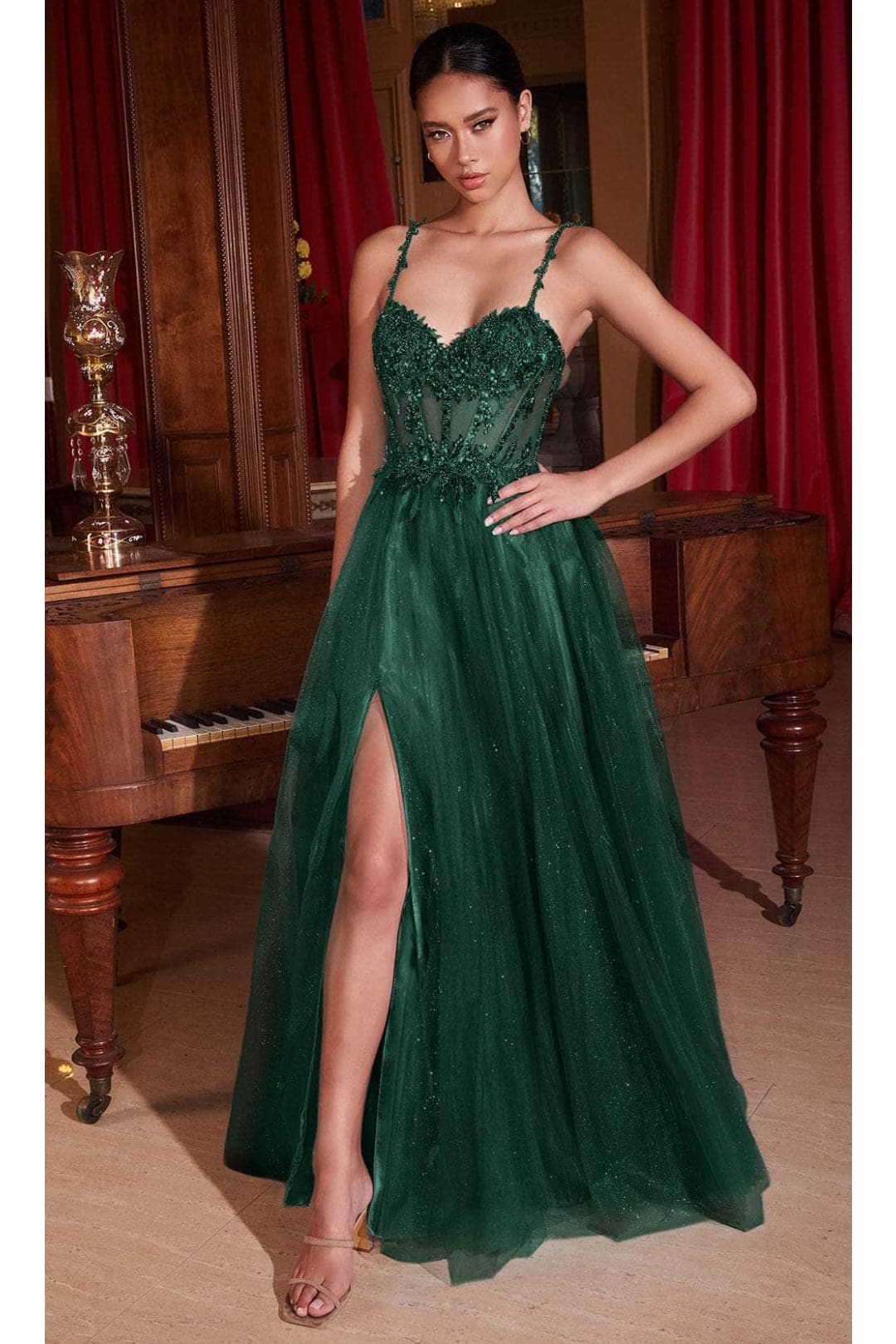 Ladivine CD0234 - Illusion Sweetheart Prom Dress - Prom