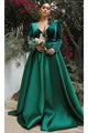 Ladivine CD226 - Pleated Gown with Puffed Sleeves - Prom