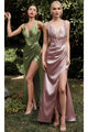 Ladivine CD231 - Corset Satin Prom Evening Gown - Prom