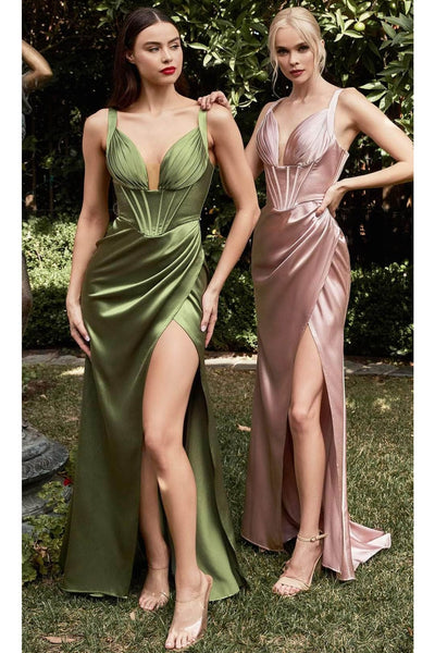 Ladivine CD231 - Corset Satin Prom Evening Gown - Prom