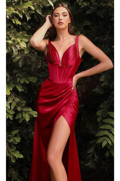 Ladivine CD231 - Corset Satin Prom Evening Gown - Prom