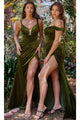 Ladivine CD236 - Velvet Off-Shoulder Evening Gown - Prom