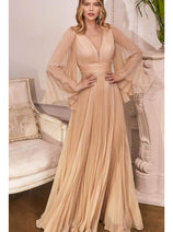 Ladivine CD242 - Flutter Sleeve Chiffon Formal Gown