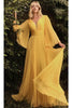 Ladivine CD242 - Flutter Sleeve Chiffon Formal Gown - Prom