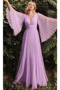 Ladivine CD242 - Flutter Sleeve Chiffon Formal Gown - Prom