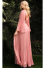 Ladivine CD242 - Flutter Sleeve Chiffon Formal Gown - Prom