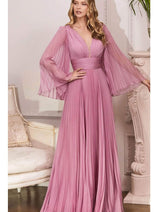 Ladivine CD242 - Flutter Sleeve Chiffon Formal Gown