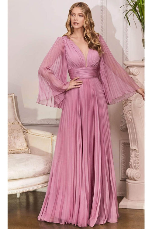 Ladivine CD242 - Flutter Sleeve Chiffon Formal Gown - Prom