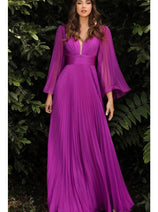 Ladivine CD242 - Flutter Sleeve Chiffon Formal Gown