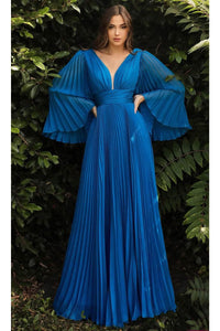 Ladivine CD242 - Flutter Sleeve Chiffon Formal Gown - Prom