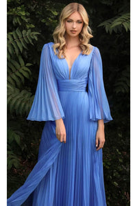 Ladivine CD242 - Flutter Sleeve Chiffon Formal Gown - Prom