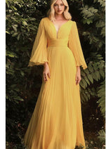 Ladivine CD242 - Flutter Sleeve Chiffon Formal Gown