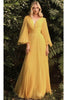 Ladivine CD242 - Flutter Sleeve Chiffon Formal Gown - Prom