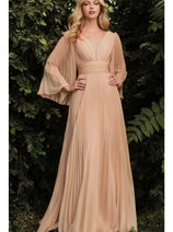 Ladivine CD242 - Flutter Sleeve Chiffon Formal Gown