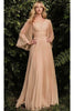 Ladivine CD242 - Flutter Sleeve Chiffon Formal Gown - Prom