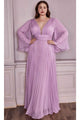 Ladivine CD242C - Bell Sleeve Chiffon Evening Gown - Prom