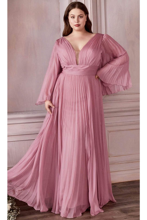 Ladivine CD242C - Bell Sleeve Chiffon Evening Gown - Prom