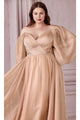 Ladivine CD243C - Bishop Sleeve Prom Formal Gown - Prom