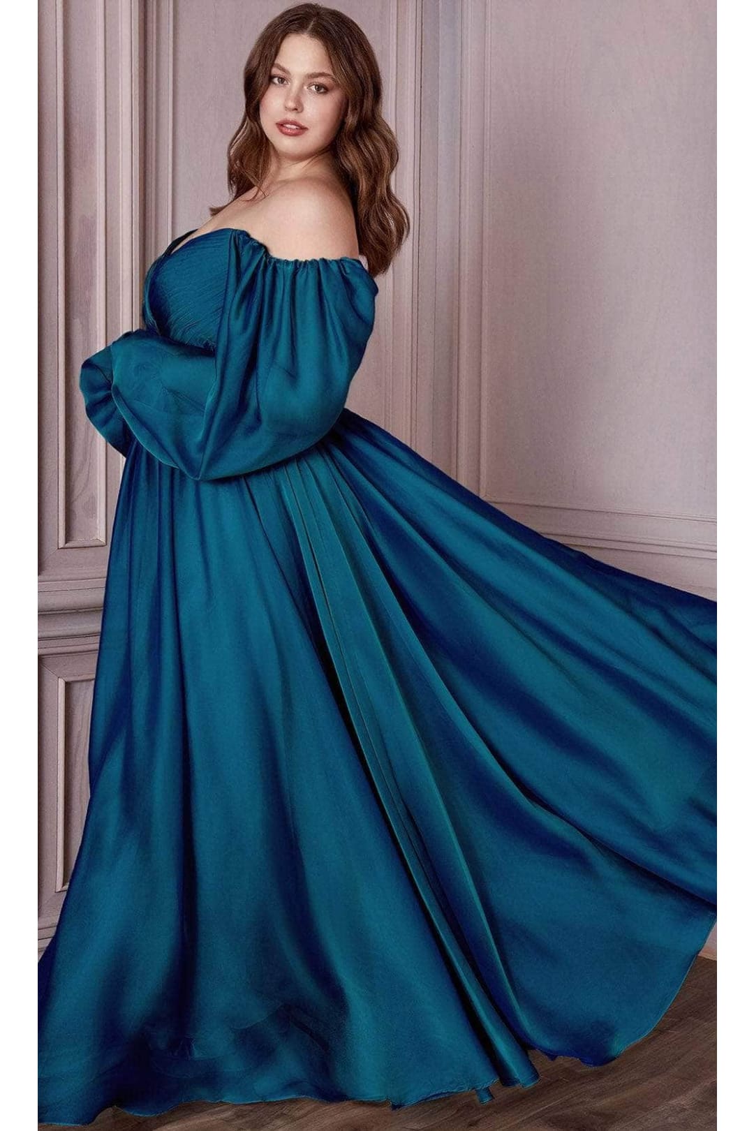 Ladivine CD243C - Bishop Sleeve Prom Formal Gown - Prom