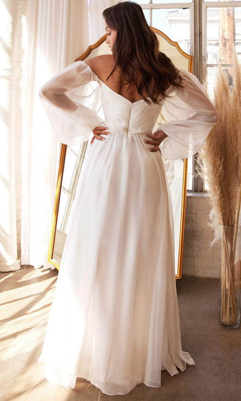 Ladivine CD243W - Sweetheart Chiffon Wedding Gown - Prom