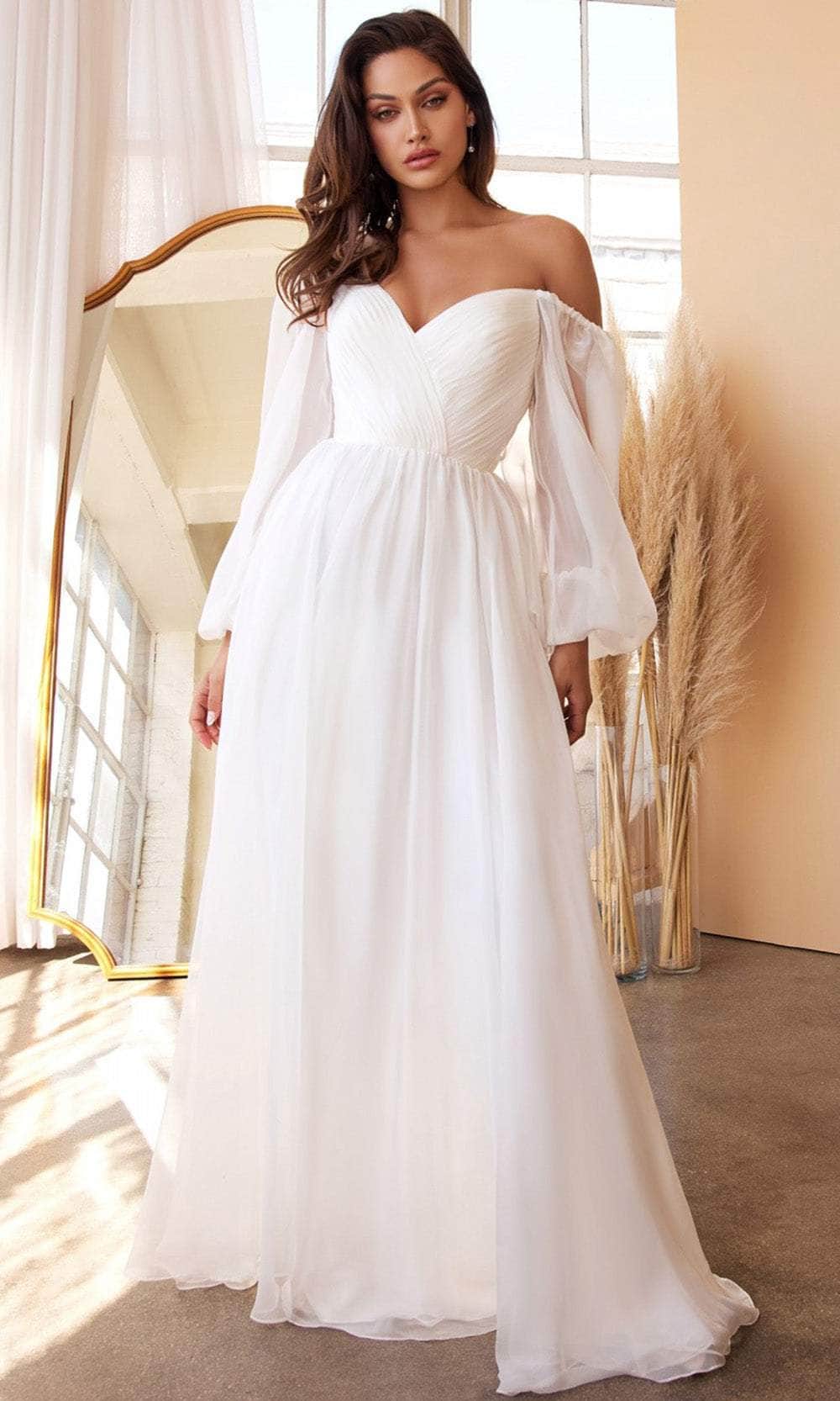 Ladivine CD243W - Sweetheart Chiffon Wedding Gown - Prom