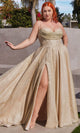 Ladivine by Cinderella Divine Dresses - Ladivine CD252C Sparkling Cowl Neck Evening Gown - Prom