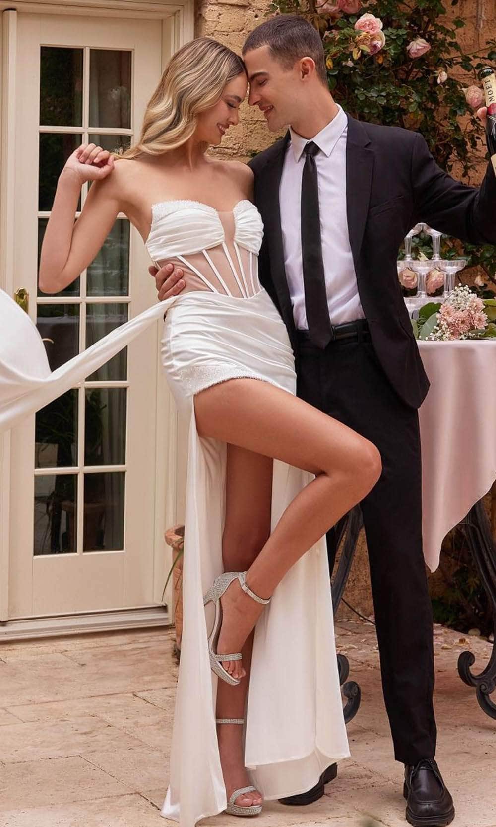 Ladivine CD269W - Satin Strapless Bridal Ballgown - Prom