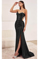 Ladivine CD273 - Sweetheart Neck High Slit Prom Gown - Prom