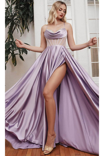 Ladivine CD276 - Sleeveless Pleated A-Line Prom Gown - Prom