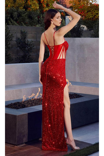 Ladivine CD288 - Sweetheart Sheer-Sided Prom Gown - Prom