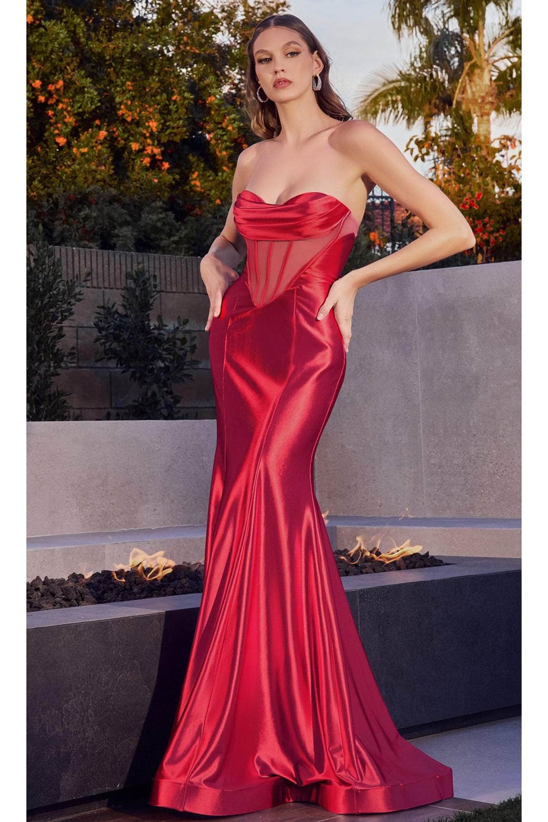 Ladivine CD294 - Strapless Mermaid Cut Evening Dress - Prom