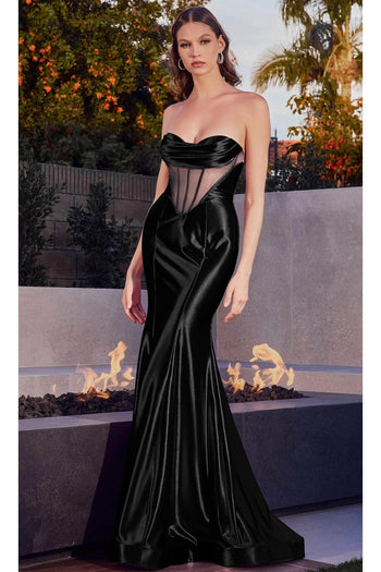 Ladivine CD294 - Strapless Mermaid Cut Evening Dress - Prom