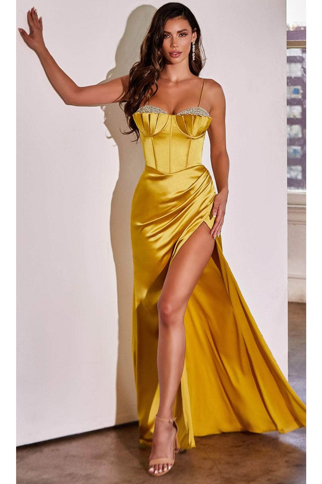 Ladivine CD306 - Pleated Bust Sweetheart Gown - Prom