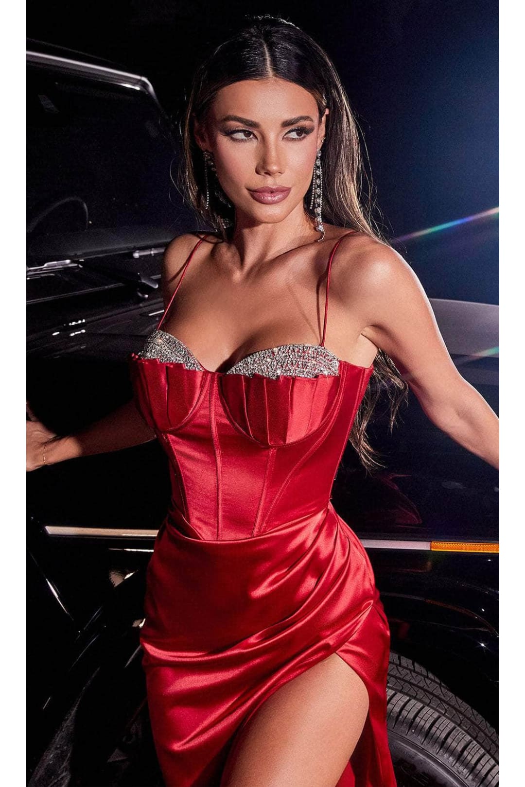 Ladivine CD306 - Pleated Bust Sweetheart Gown - Prom