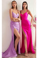 Ladivine CD3208 - Sweetheart Satin Prom Formal Gown - Fuchsia / 4 - Prom