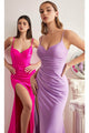 Ladivine CD3208 - Sweetheart Satin Prom Formal Gown - Lavender / 4 - Prom