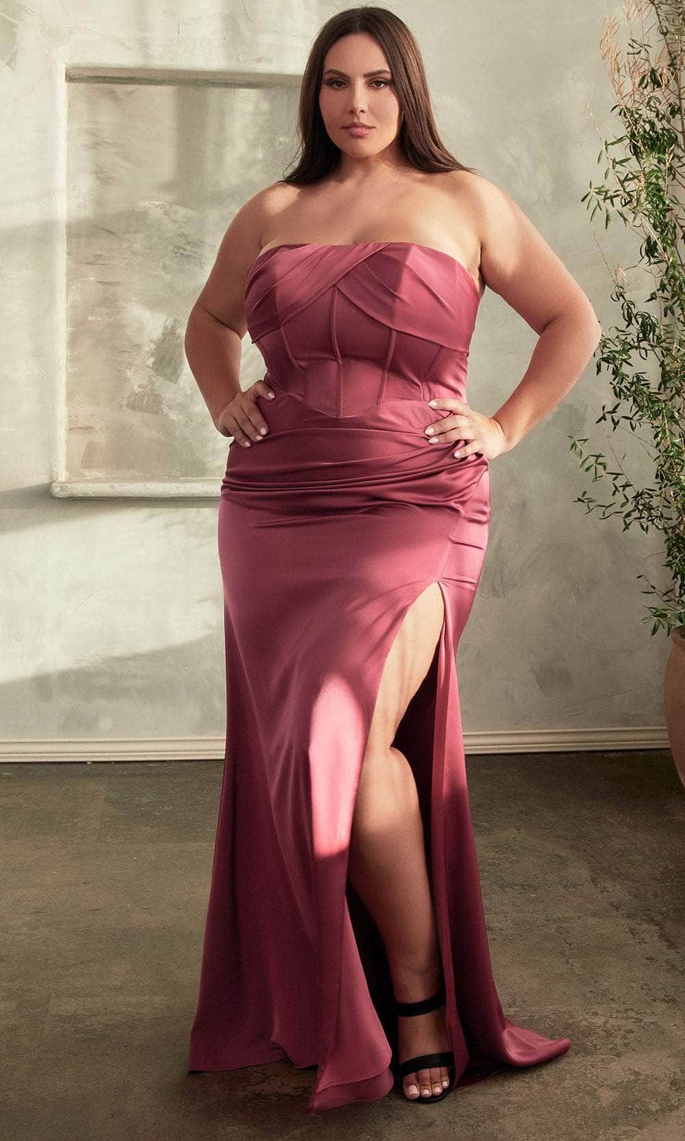 Ladivine CD326 - Pleated Semi-Sweetheart Evening Gown - Prom
