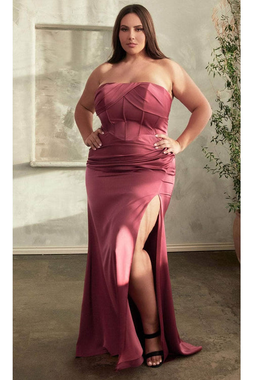 Ladivine CD326C - Strapless Corset Bodice Formal Gown - Prom