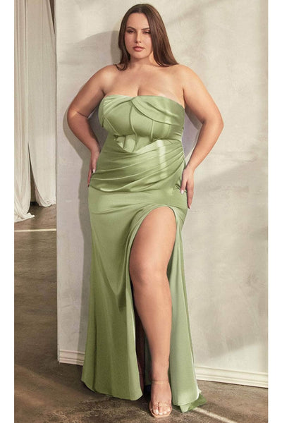 Ladivine CD326C - Strapless Corset Bodice Formal Gown - Prom