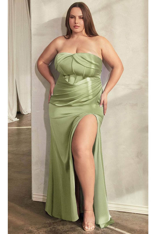 Ladivine CD326C - Strapless Corset Bodice Formal Gown - Prom