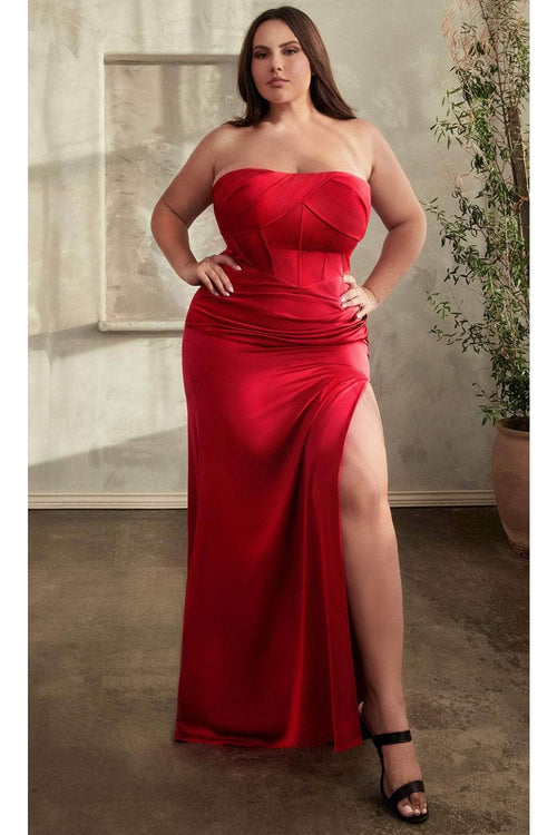 Ladivine CD326C - Strapless Corset Bodice Formal Gown - Prom