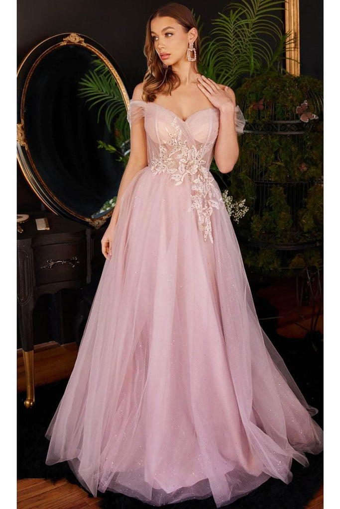 Ladivine CD3394 – Lace-Embroidered Tulle Evening Gown - Prom