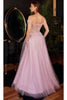 Ladivine CD3394 – Lace-Embroidered Tulle Evening Gown - Prom