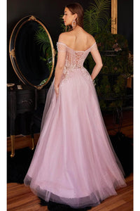 Ladivine CD3394 – Lace-Embroidered Tulle Evening Gown - Prom