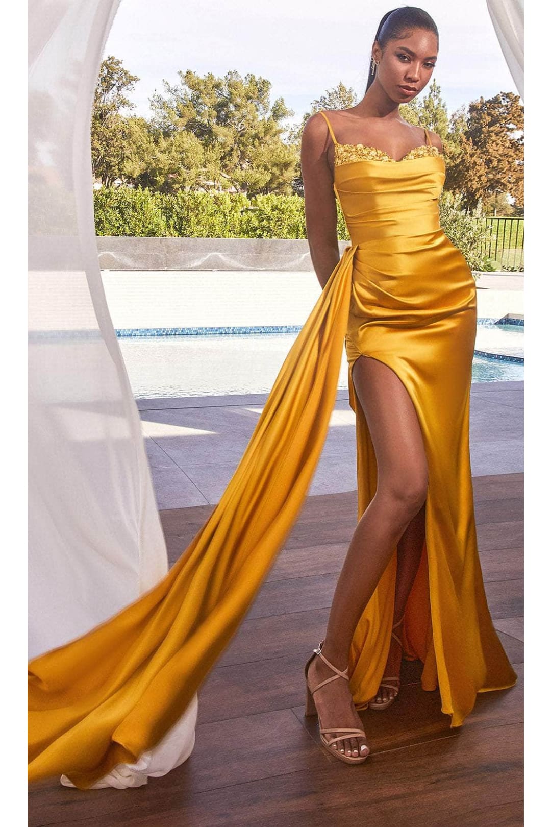 Ladivine CD340 - Beaded Sweetheart Neck Prom Dress - Prom