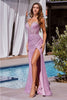 Ladivine CD342 Glitter Corset Sweetheart Embellished Red Carpet Gown - PINK / 2 Dress