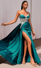 Ladivine CD343– Strapless Gown with Illusion Waist - Prom
