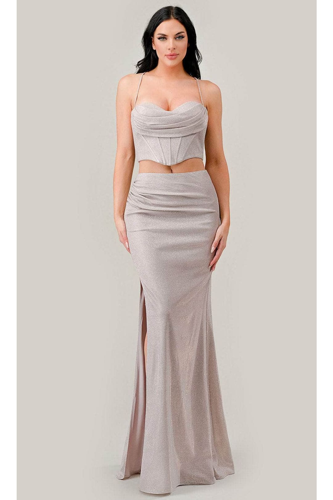 Ladivine CD350 - Sleek Sheath Evening Dress with Charm - Prom